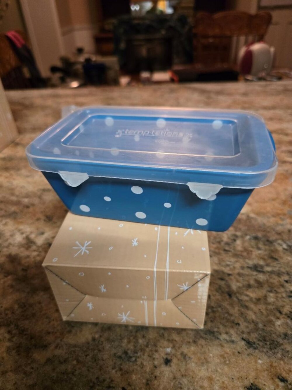 Temptations Aqua Blue Polka Dot 12 oz. Mini Loaf Pan With Lid